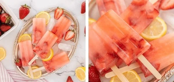 Strawberry Lemonade Popsicles