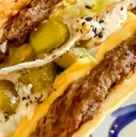 Big Mac Tacos recipe made on a Blackstone griddle