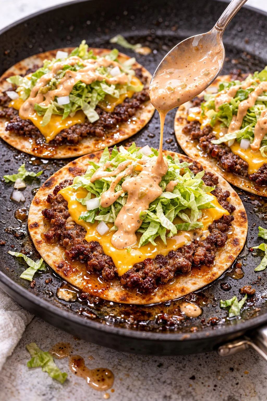Big Mac Tacos featuring crispy smash burgers wrapped in flavorful tortillas