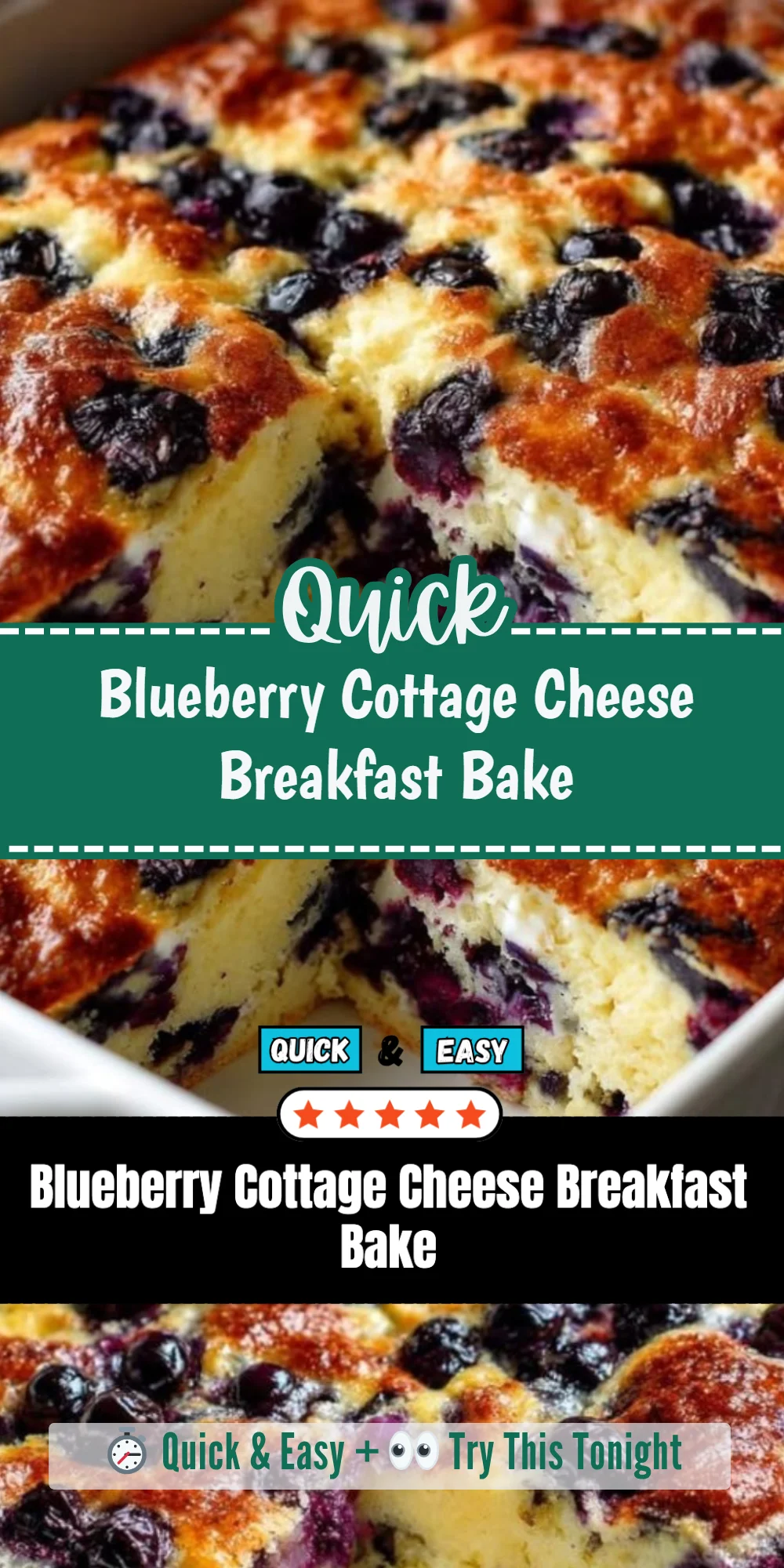 Blueberry Cottage Cheese Breakfast Bake