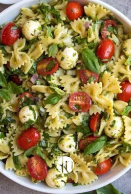Delicious Bow Tie Pasta Salad with fresh vegetables and vibrant colors