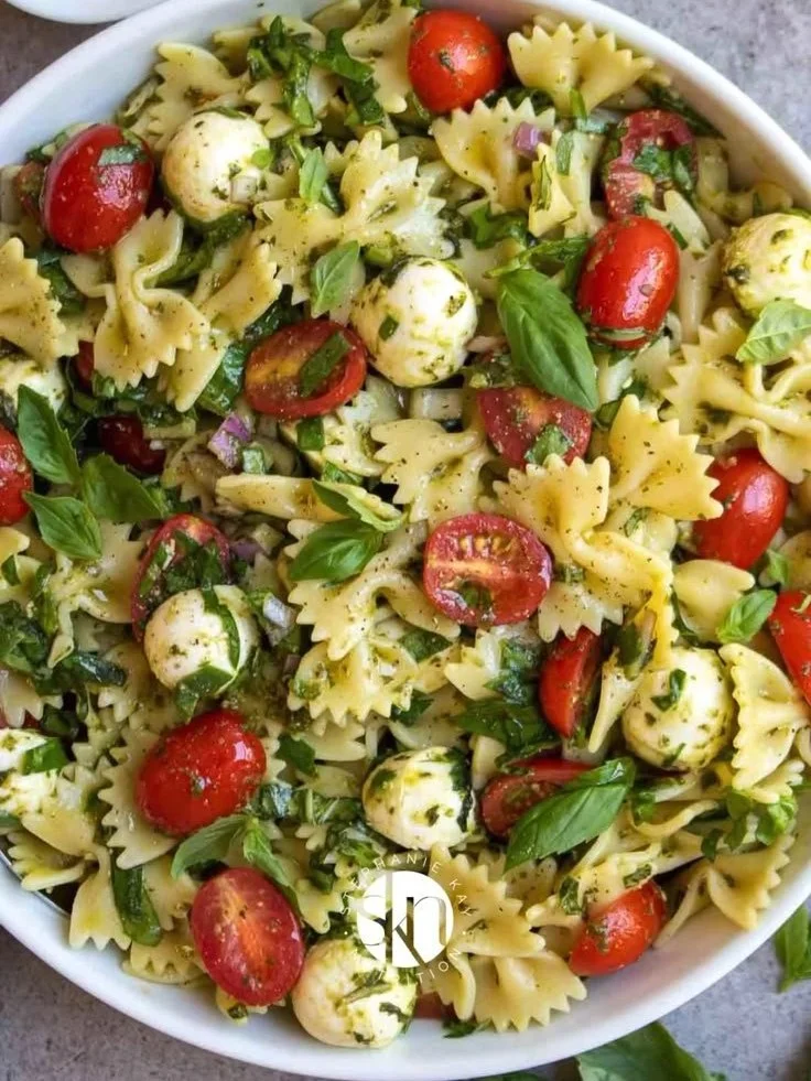 Delicious Bow Tie Pasta Salad with fresh vegetables and vibrant colors
