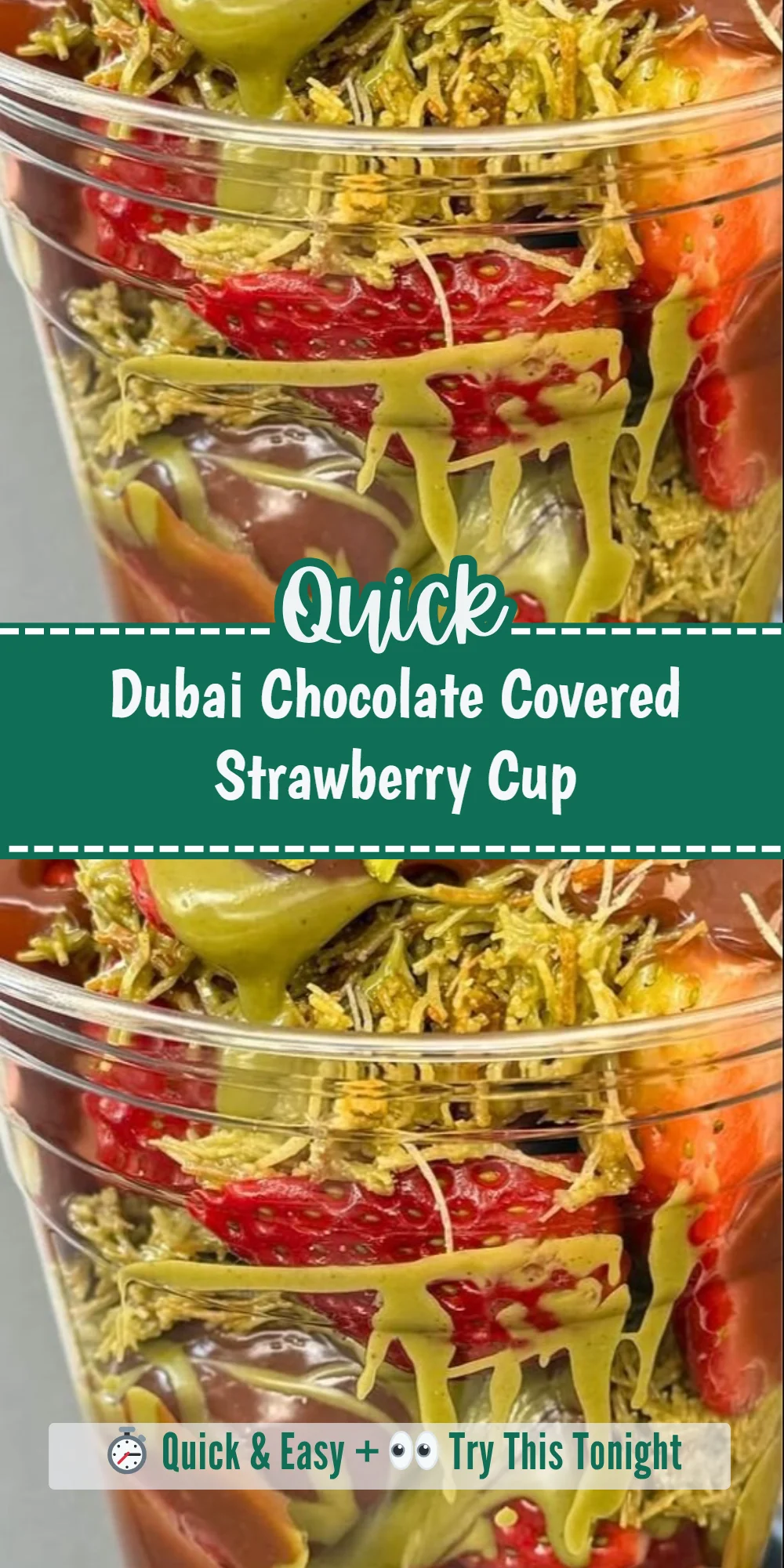 Dubai Chocolate Covered Strawberry Cup