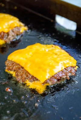 Delicious smash burger cooked on a Blackstone griddle