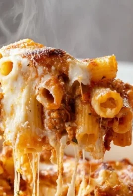 High protein cottage cheese baked ziti in a baking dish