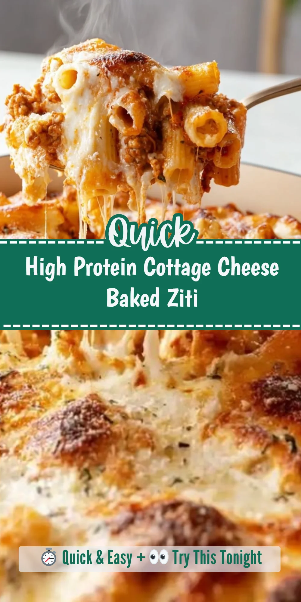 High Protein Cottage Cheese Baked Ziti