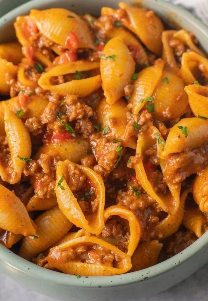 High Protein Taco Pasta with flavorful ingredients