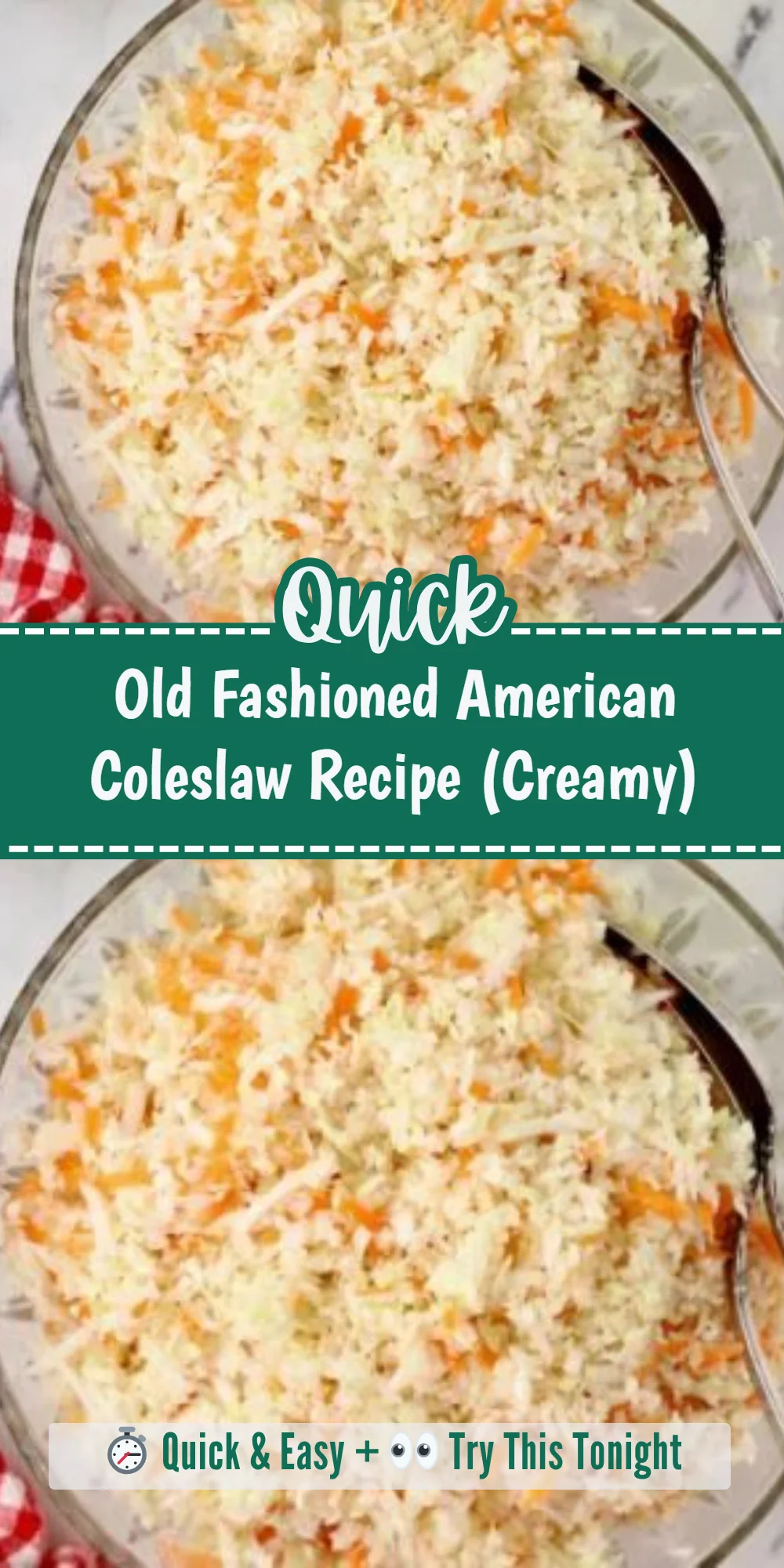 Old Fashioned American Coleslaw Recipe (Creamy)
