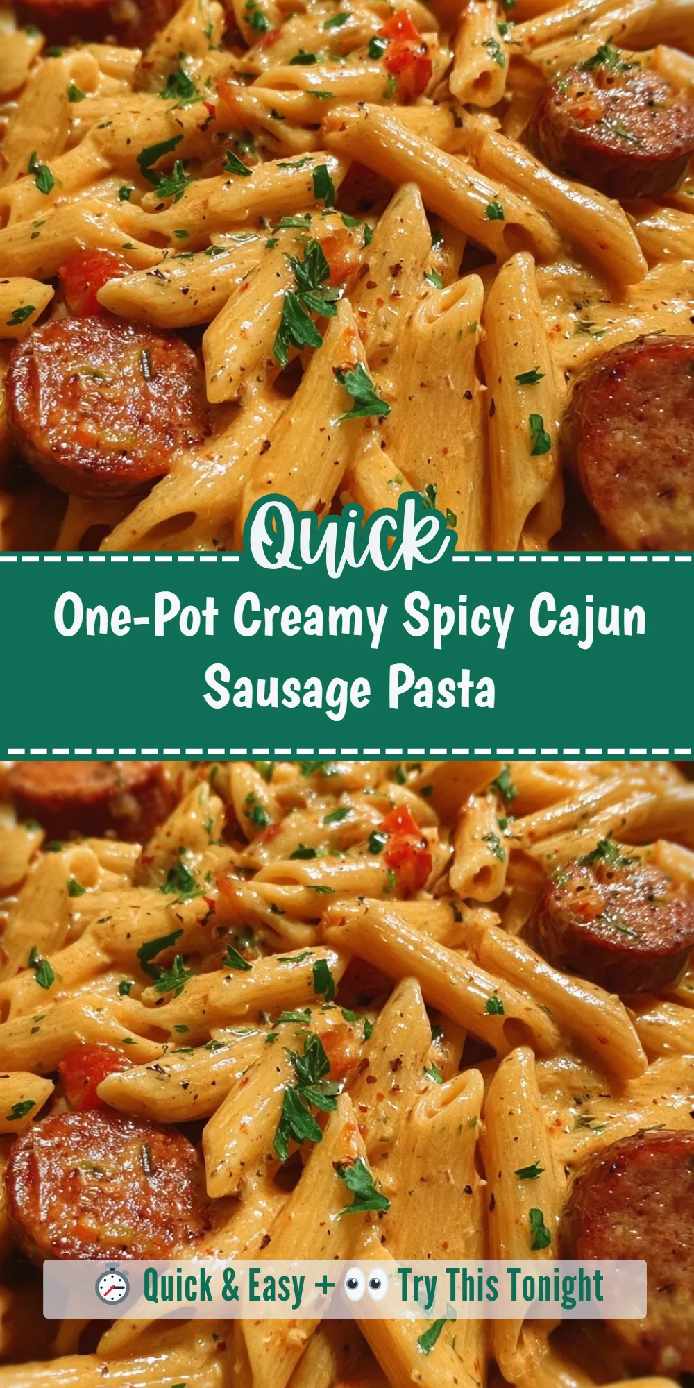 One-Pot Creamy Spicy Cajun Sausage Pasta