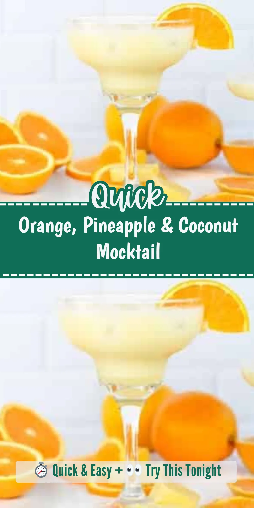 Orange, Pineapple & Coconut Mocktail
