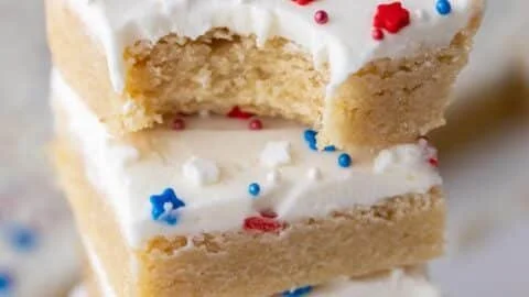 Patriotic sugar cookie bars