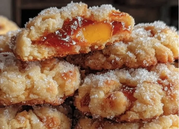 Delicious Peach Cobbler Cookies served on a plate with fresh peaches