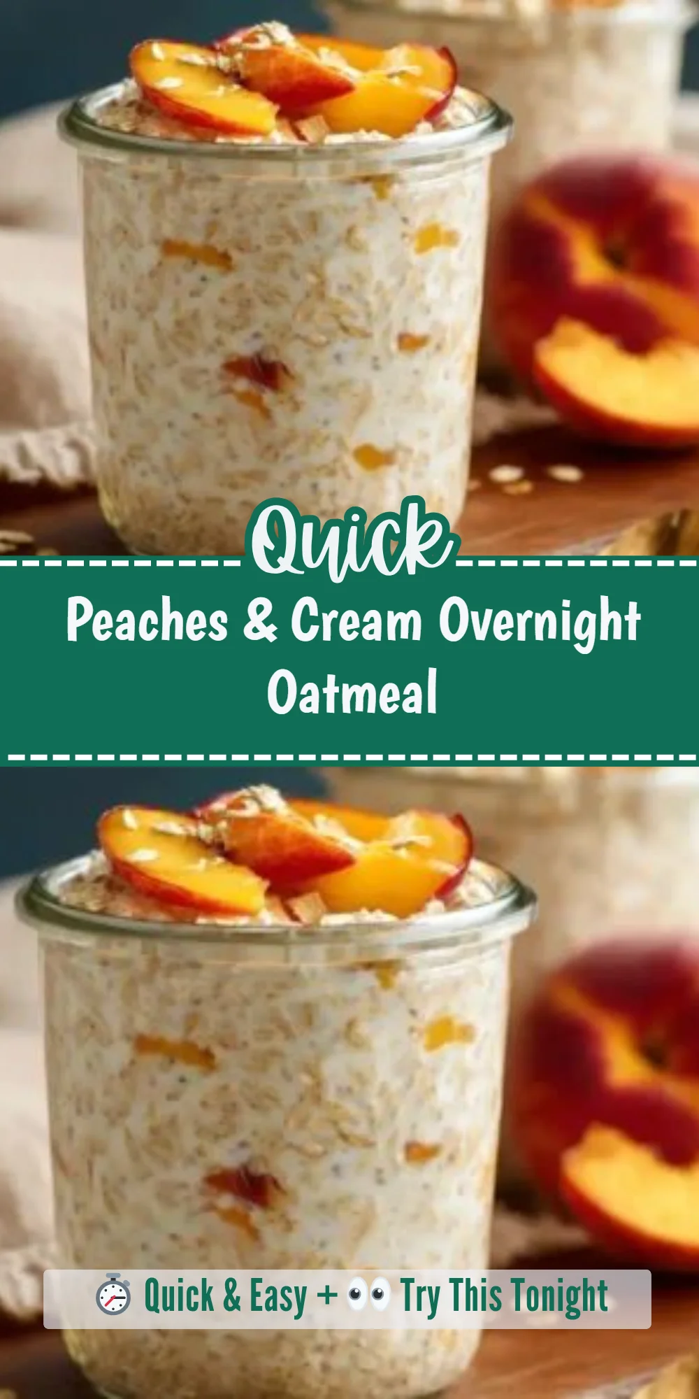 Peaches & Cream Overnight Oatmeal