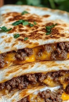 Delicious Smashburger Quesadillas served with toppings and sides