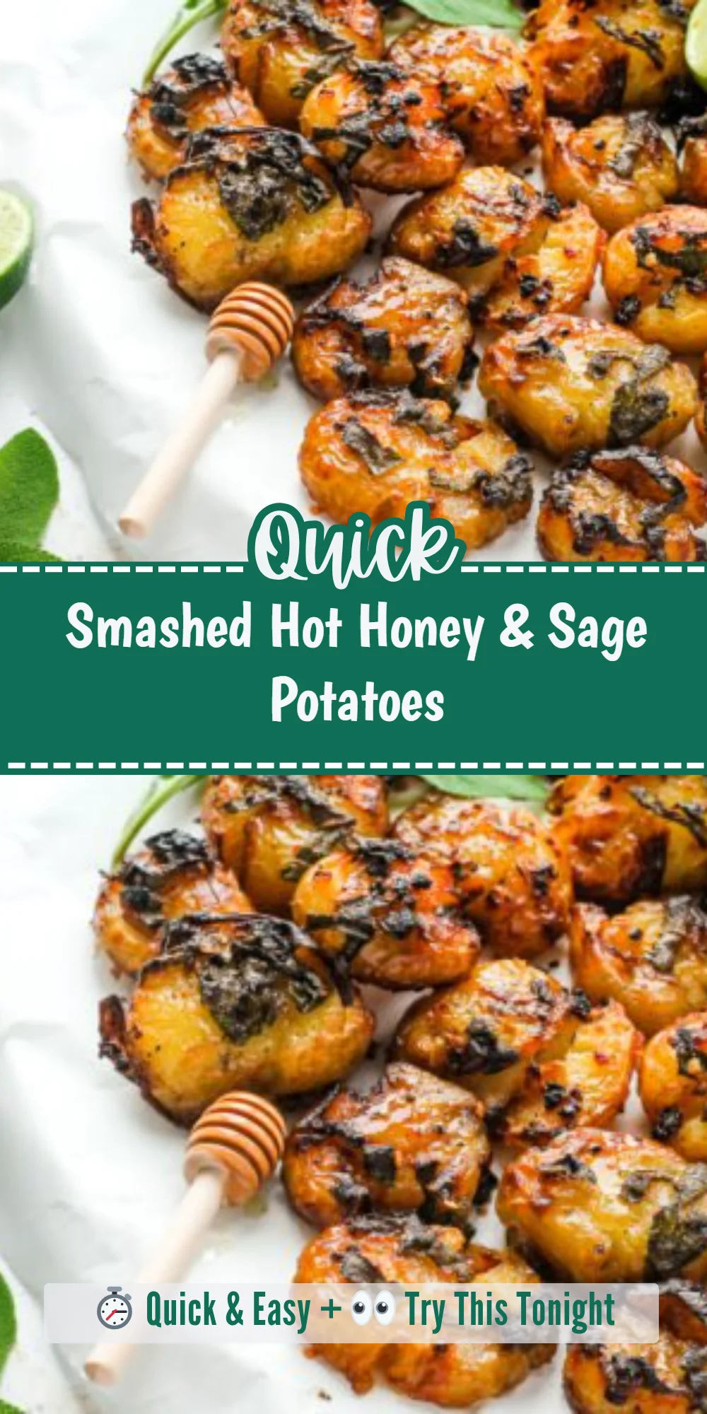 Smashed Hot Honey & Sage Potatoes