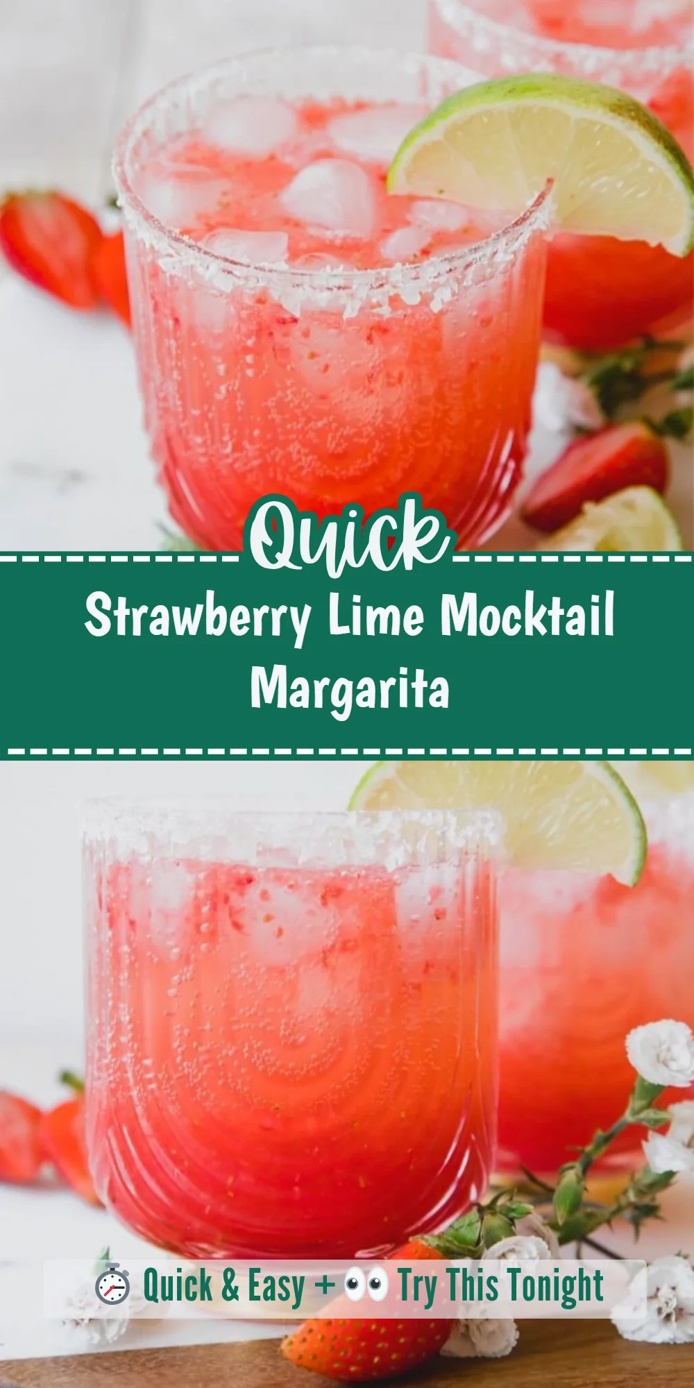 Strawberry Lime Mocktail Margarita