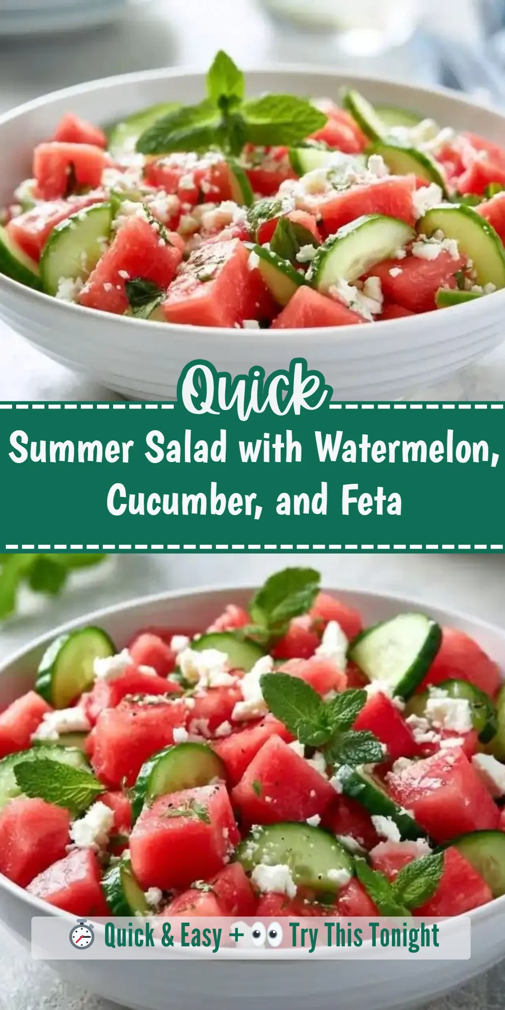 Summer Salad with Watermelon, Cucumber, and Feta