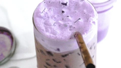 Delicious Ube Cold Foam topping on a coffee drink