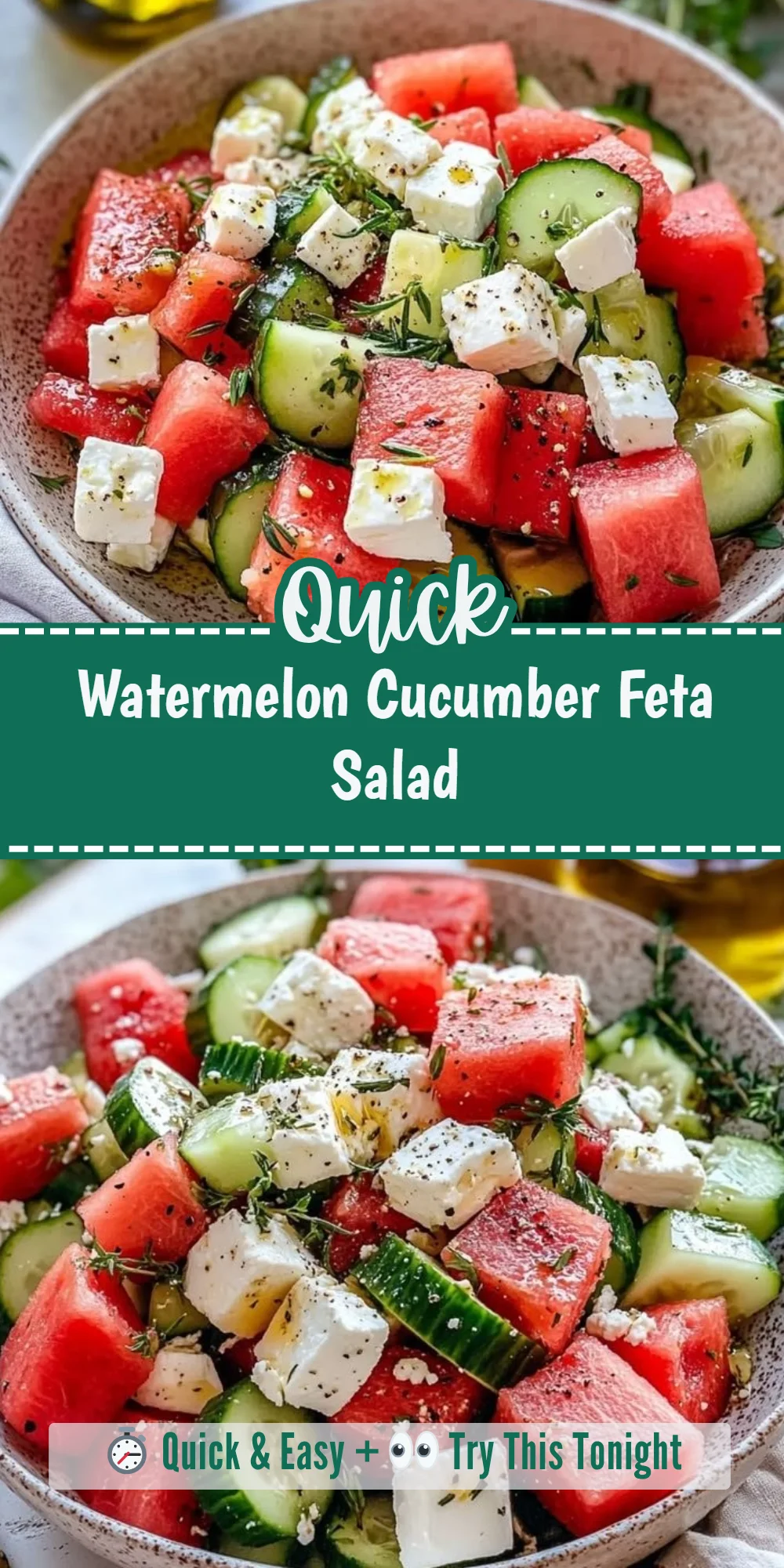 Watermelon Cucumber Feta Salad