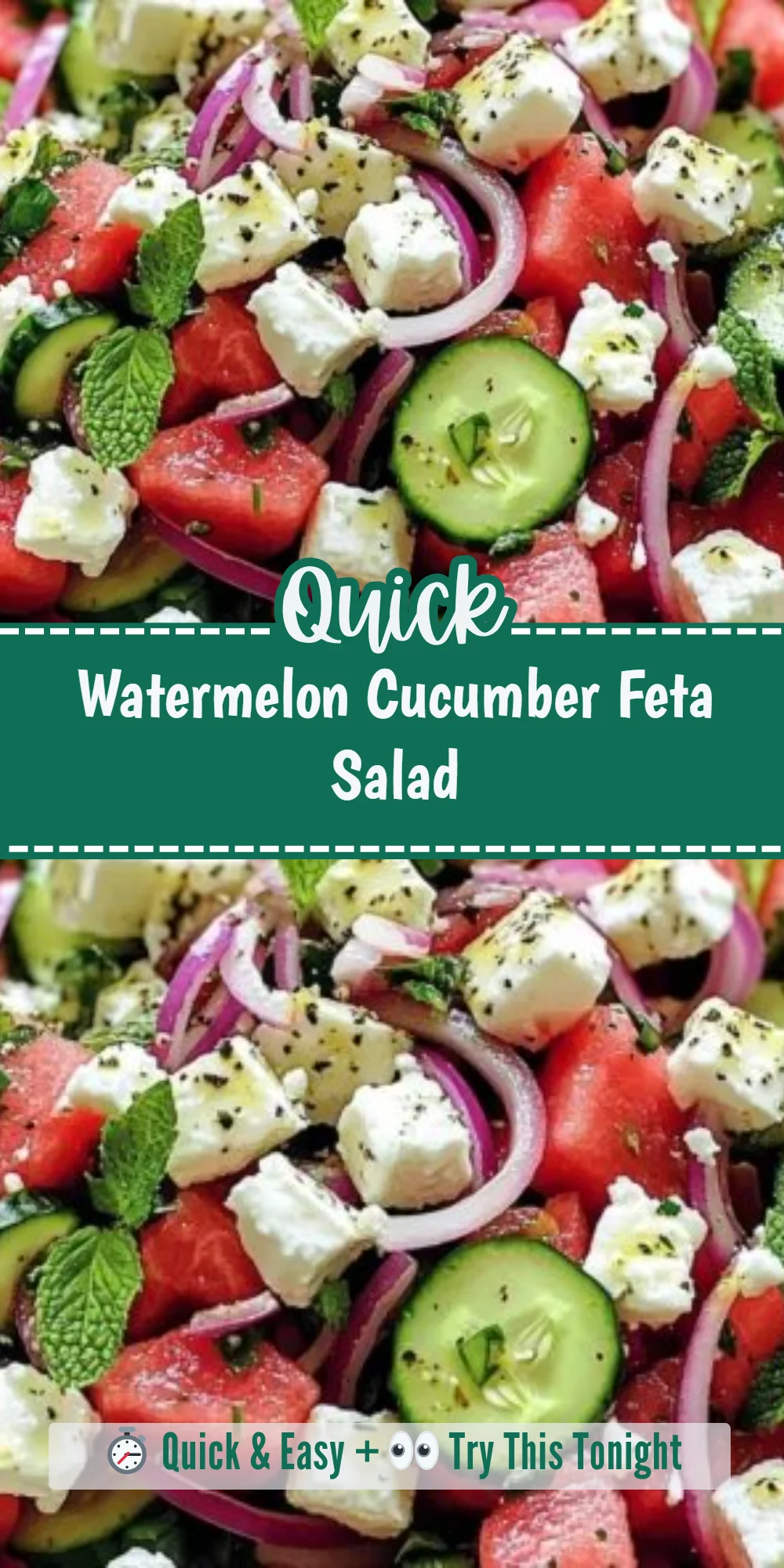 Watermelon Cucumber Feta Salad