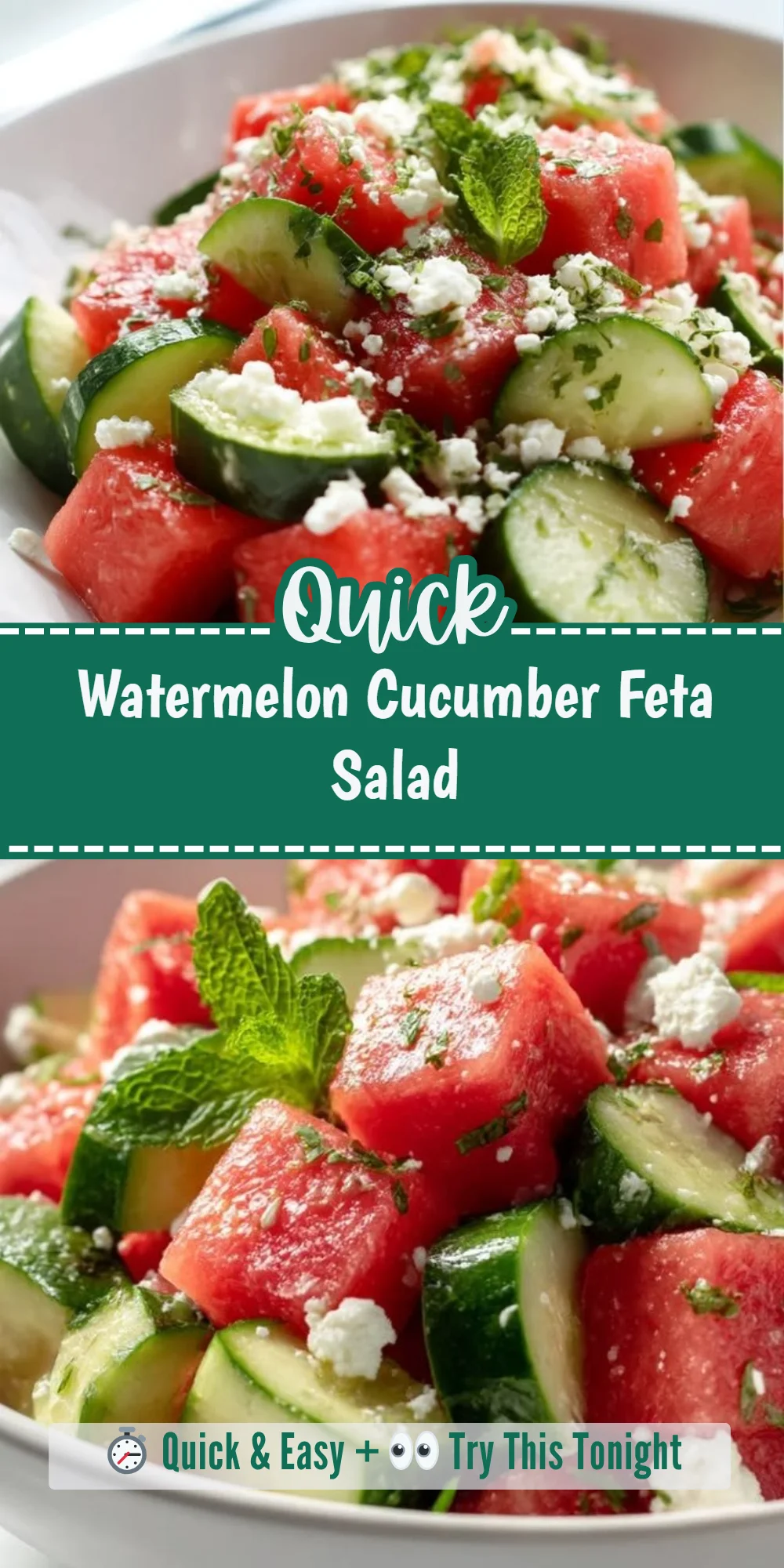 Watermelon Cucumber Feta Salad