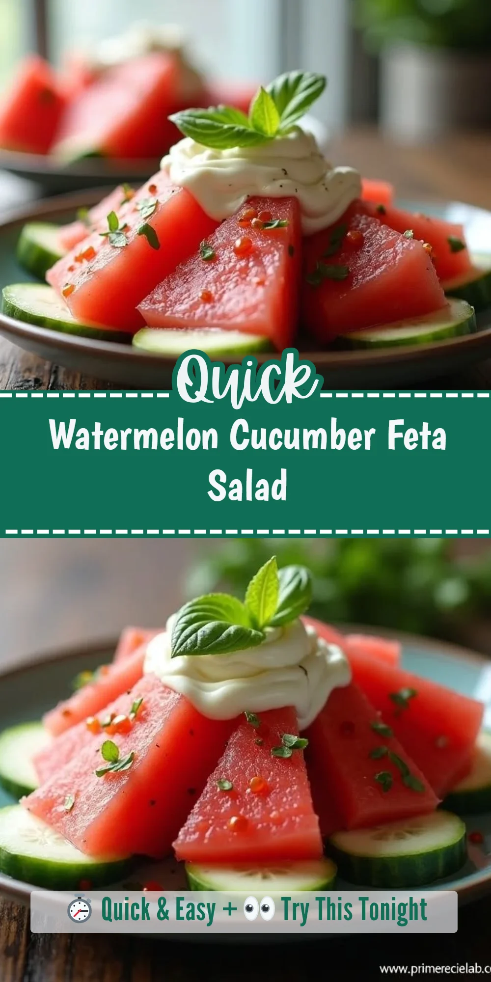 Watermelon Cucumber Feta Salad