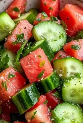 Delicious Watermelon Cucumber Salad with mint and feta