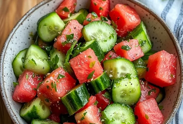 Watermelon Cucumber Salad