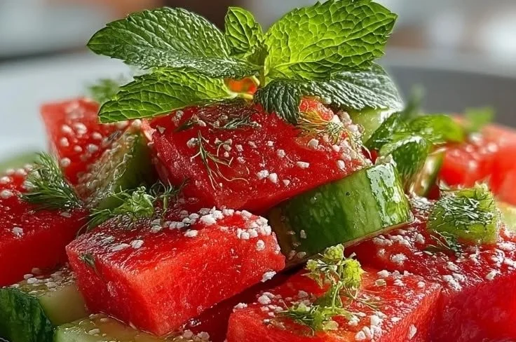 Watermelon Cucumber Salad