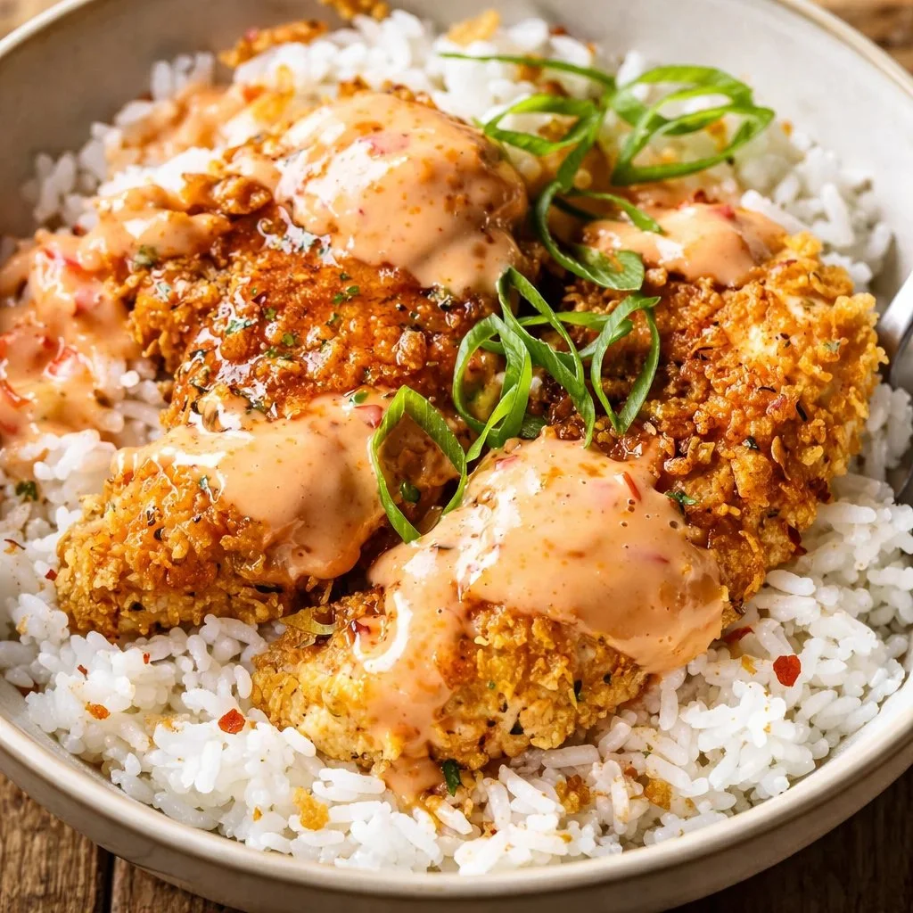 Cajun Chicken & Rice Bowls with fresh vegetables and spices