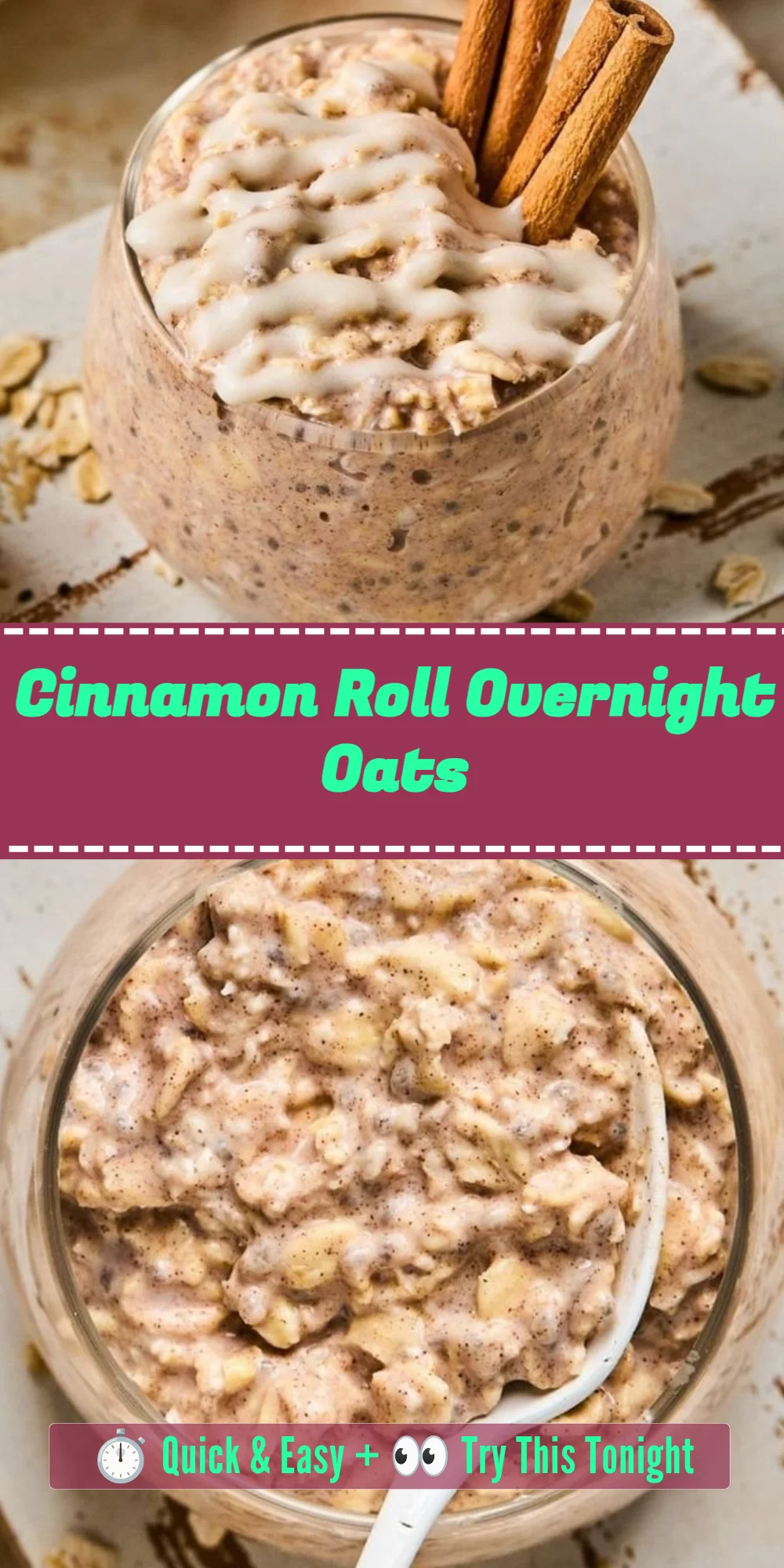 Cinnamon Roll Overnight Oats
