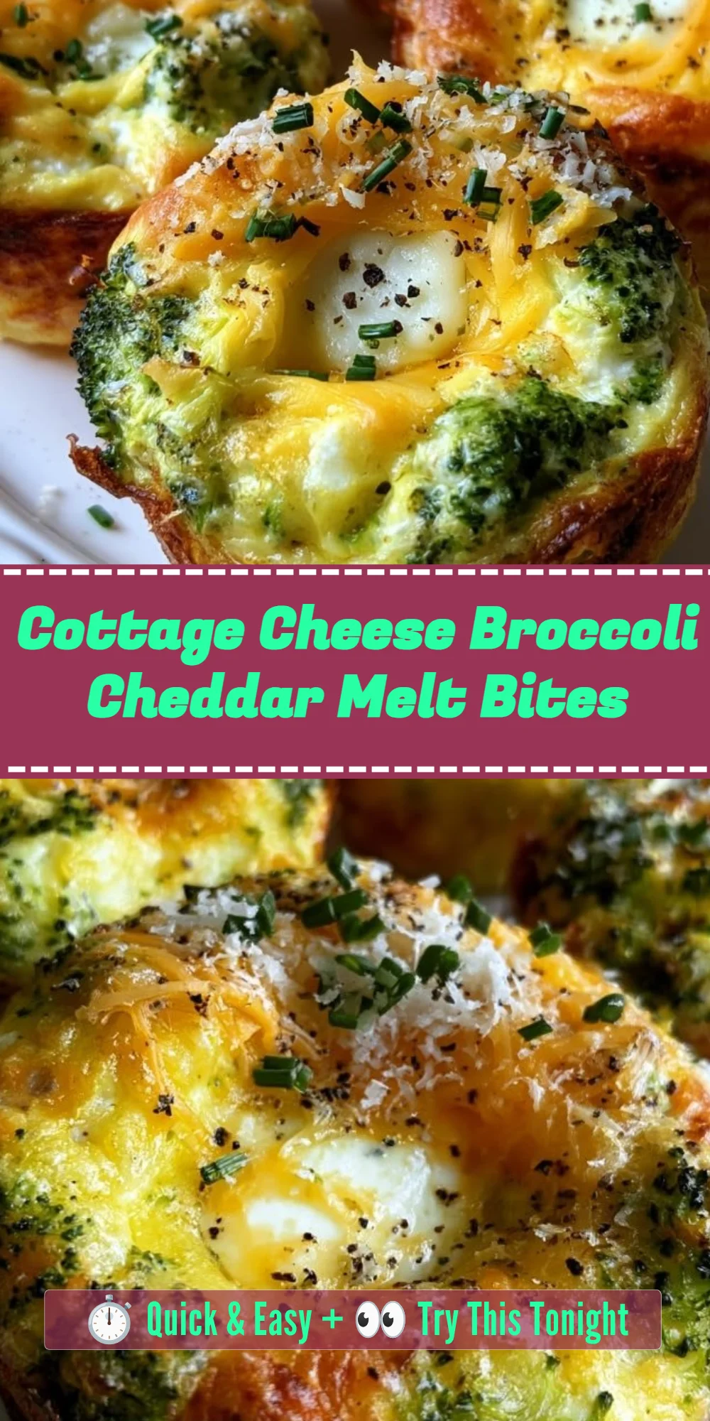 Cottage Cheese Broccoli Cheddar Melt Bites