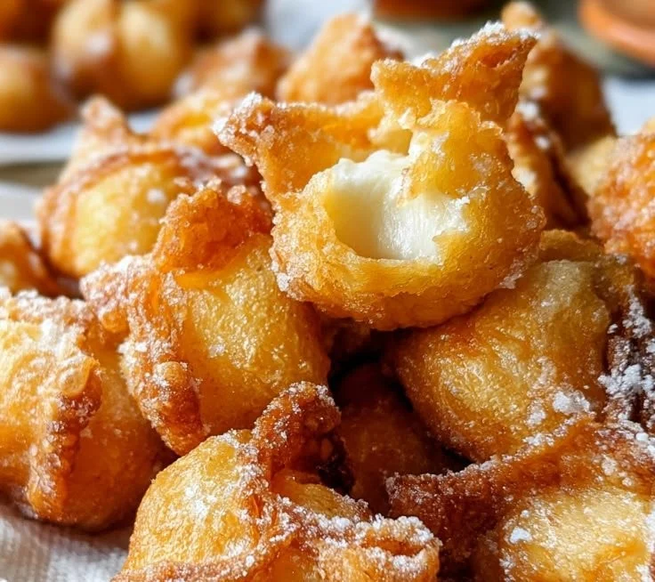 Creamy dessert wontons filled with delicious sweet filling