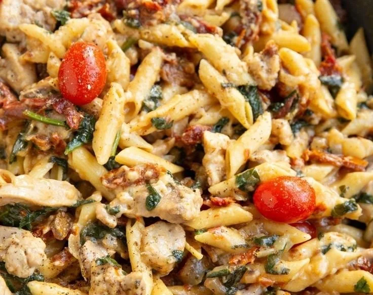 Creamy Marry Me Chicken Pasta garnished with fresh herbs and served in a bowl