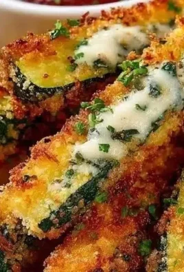 Crispy oven-baked zucchini fries on a plate