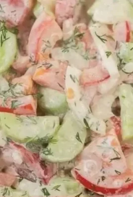 Fresh Cucumber Tomato Salad served in a bowl with herbs