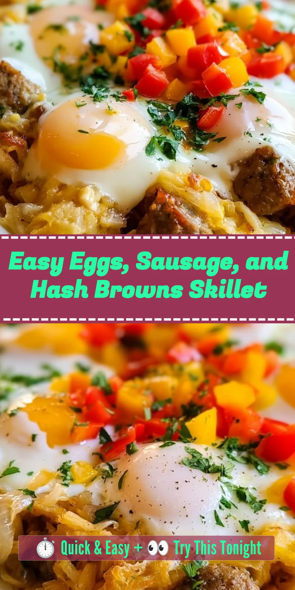 Easy Eggs, Sausage, and Hash Browns Skillet
