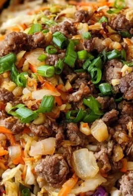 Egg roll in a bowl meal with colorful vegetables and savory filling