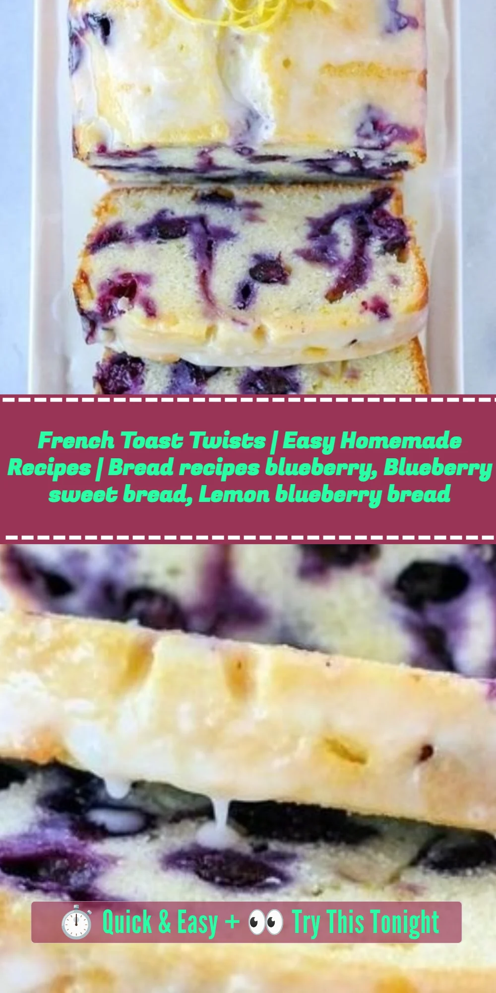 French Toast Twists | Easy Homemade Recipes | Bread recipes blueberry, Blueberry sweet bread, Lemon blueberry bread