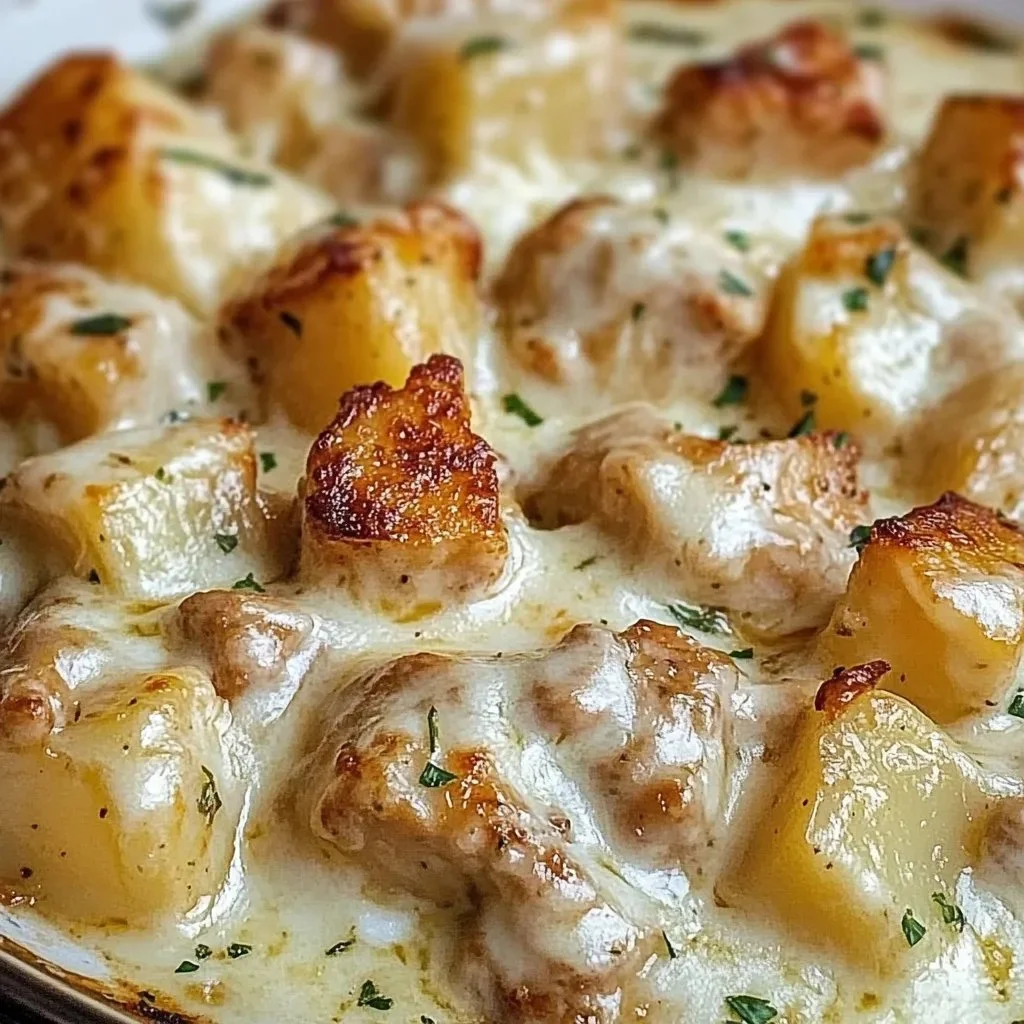 Garlic Parmesan Chicken and potatoes cooked in a crockpot for a delicious, easy meal.