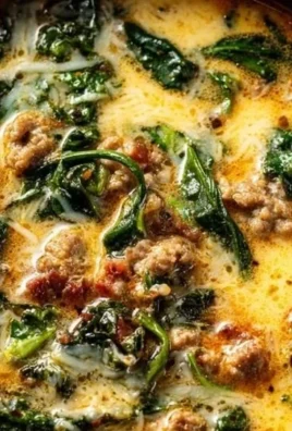 Bowl of hearty keto soup with fresh vegetables and herbs
