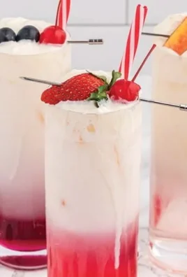 Refreshing glass of Italian Cream Soda with whipped cream and cherry on top