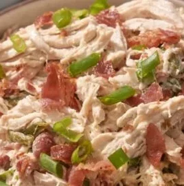 Delicious bowl of Jalapeño Popper Chicken Salad with fresh ingredients