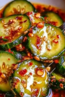 Fresh Korean Cucumber Salad served in a bowl with chopsticks