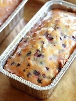 Delicious homemade Lemon Blueberry Bread fresh out of the oven