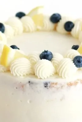 Delicious lemon blueberry cake with fresh blueberries and lemon zest