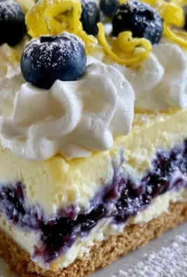 Lemon Blueberry Layered Delight dessert with layers of lemon and blueberry flavors