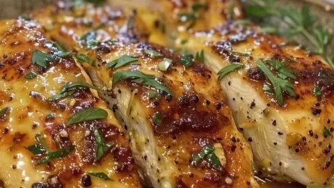 Delicious melt in your mouth chicken breast dish garnished and ready to serve.