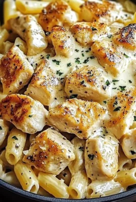 One Pan Garlic Butter Chicken served over creamy Parmesan pasta