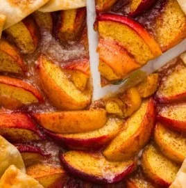 Delicious peach galette baked with fresh peaches and a flaky crust